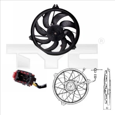 Imagem de Ventilador, arrefecimento do motor TYC 826 0005