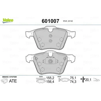 Imagem de VALEO 601007 Jogo de pastilhas para travão disco Eixo dianteiro excl. contacto aviso desgaste com chapa anti ruído FORD: S Max Mk1