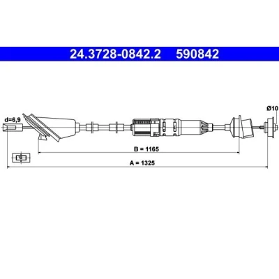 Imagem de ATE 24.3728 0842.2 Cabo de Embreagem com afinação automática PEUGEOT: 106 II Hatchback, Van / Hatchback