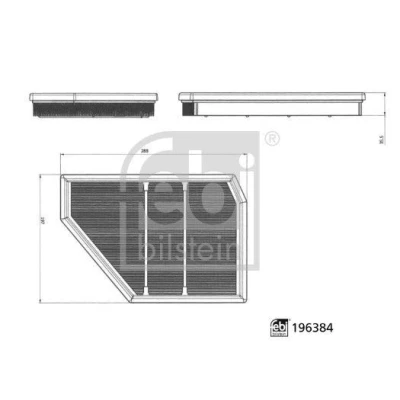 Imagem de FEBI BILSTEIN 196384 Filtro de ar 35,5mm 197mm 288mm Cartucho filtrante BMW: X7