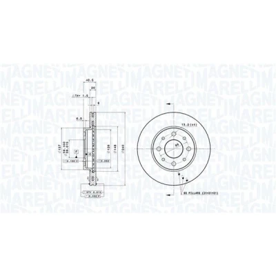 Imagem de MAGNETI MARELLI 360406023700 Disco de travão 240, 240 20 4 59 ventilação interior com lâminas em forma lágrima parafusos FIAT: 500 Hatchback
