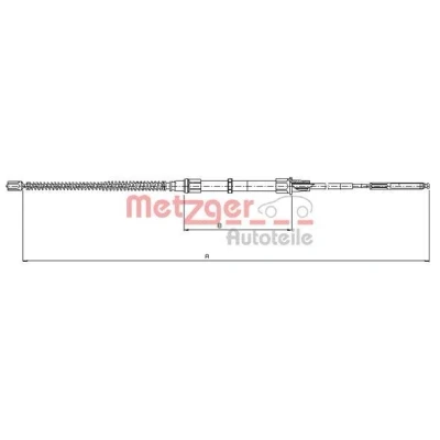 Imagem de METZGER 10.7405 Cabo de Freio Mão traseira esquerda, direita, esquerda 1498/935 Travão tambor COFLE VOLKSWAGEN: GOLF 3, 3 Variant