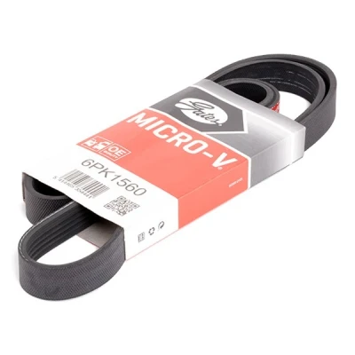 Imagem de GATES 6PK1560 Correia trapezoidal estriada 1560 6 Poliéster, EPDM (borracha de etileno propileno dieno) FleetRunner Micro V BMW: 5 Sedan, Touring