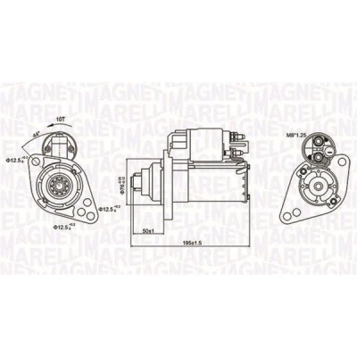 Imagem de MAGNETI MARELLI 063721294010 Motor de arranque 12 1,1 10 SEAT: Ibiza 3, Leon II Hatchback, Altea, VOLKSWAGEN: Golf 5, AUDI: A3 Sportback