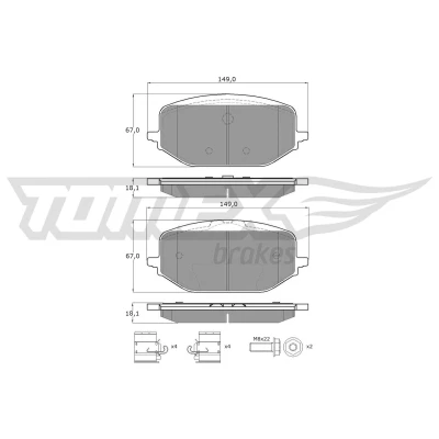 Imagem de Jogo de pastilhas para travão disco TOMEX Brakes TX 60 54