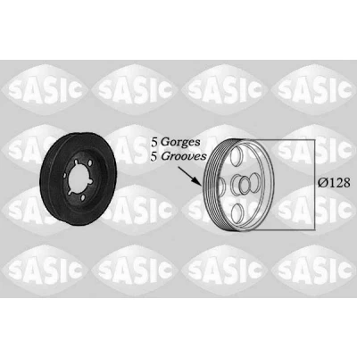 Imagem de SASIC 2150025 Polia da Cambota 128 PEUGEOT: 106 II Hatchback, I CITROËN: Saxo Hatchback