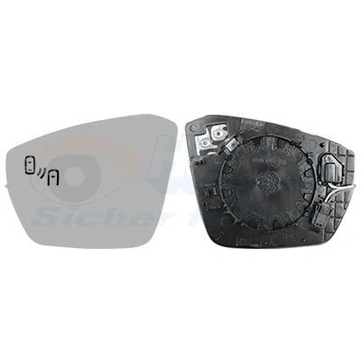Imagem de VAN WEZEL 7631836 Vidro Espelho à direita SKODA: Octavia 3 Schrägheck