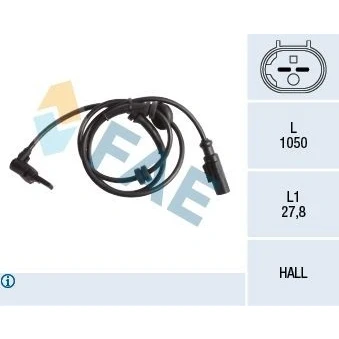 Imagem de FAE 78250 Sensor de ABS Hall 2pólos 1050mm FIAT: BRAVO 2, Stilo Hatchback, Multi Wagon