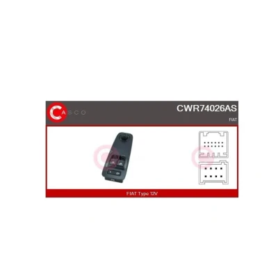 Imagem de CASCO CWR74026AS Interruptor, elevadores dos vidros do lado condutor FIAT: Ducato III Van, Minibus