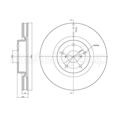 Imagem de METELLI Disco de travão SUBARU: Impreza II Sedan 326,0mm 30,0mm 5 58,0mm ventilado pintado 23 1746C 26300FE070 Discos