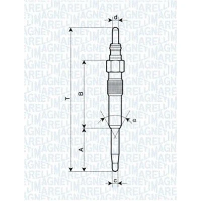 Imagem de MAGNETI MARELLI 062900038304 Vela incandescente 5V 8A M10X1 AUDI: A4 B7 Avant, Sedan, B6 VOLKSWAGEN: Transporter 5, Golf Caddy 3