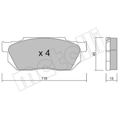 Imagem de METELLI 22 0247 0 Jogo de pastilhas para travão disco excl. contacto aviso desgaste HONDA: CIVIC 4 Hatchback