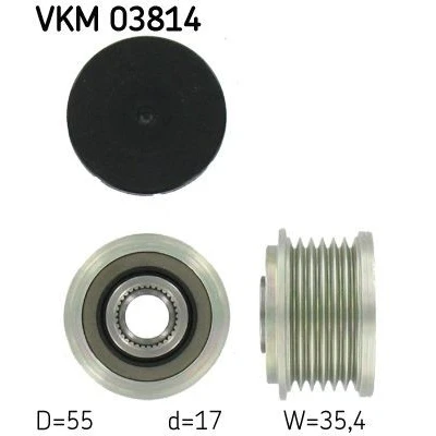 Imagem de SKF VKM 03814 Polia Roda Livre do Alternador 35,4 MERCEDES BENZ: Classe C Sedan, T modell