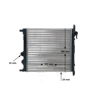 Imagem de MAHLE ORIGINAL CR 831 001S Radiador, arrefecimento do motor 352 360 32 Aletas de refrigeração unidas mecanicamente VOLKSWAGEN: up! Hatchback
