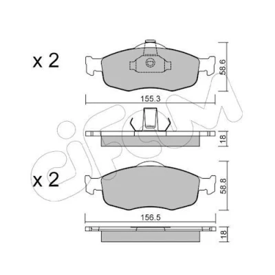 Imagem de CIFAM 822 146 0 Jogo de pastilhas para travão disco excl. contacto aviso desgaste FORD: MONDEO 1 Kombi, 1, 2 Kombi