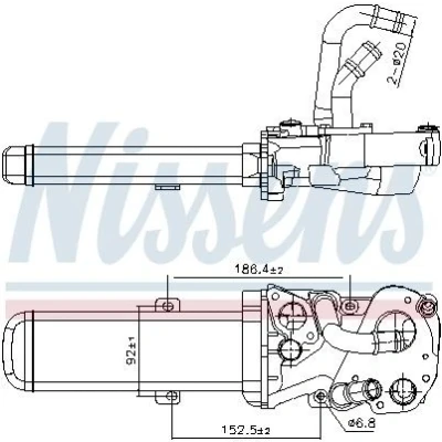 Imagem de NISSENS 989412 Radiador EGR sem &#039;bypass&#039; de vácuo VOLKSWAGEN: GOLF 6