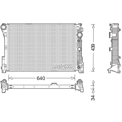 Imagem de DENSO DRM17048 Radiador, arrefecimento do motor 640 457 34 MERCEDES BENZ: Classe C Sedan, E Coupe, T modell
