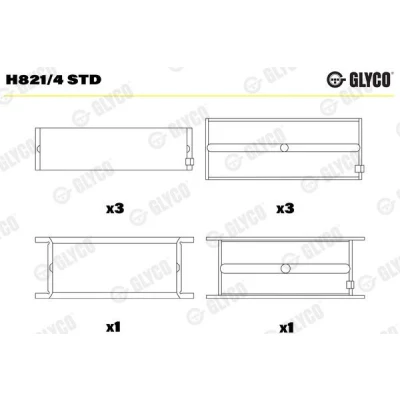 Imagem de GLYCO H821/4 STD Chumaceira da cambota