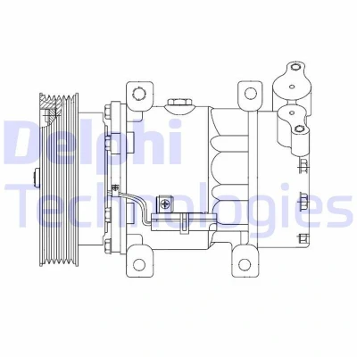 Imagem de DELPHI CS20523 compressor 6V12 PAG 46 com óleo de RENAULT: CLIO 3, MEGANE 2 Kombi, 2, NISSAN: Qashqai / Qashqai+2 I, Juke