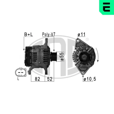 Imagem de ERA 210886A Alternador 14V 110A FIAT: Ducato III Camião de plataforma / Chassis, Van, IVECO: DAILY 3, 4