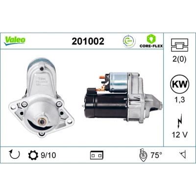 Imagem de VALEO 201002 Motor de arranque 12 1,1 OPEL: Corsa B Hatchback, C Astra H Caravan, CHEVROLET: Aveo / Kalos Sedan