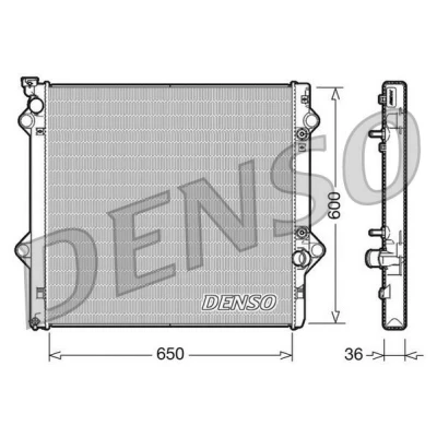 Imagem de DENSO DRM50049 Radiador, arrefecimento do motor Alumínio 650 600 36