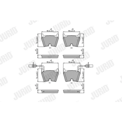 Imagem de JURID 573195J Jogo de pastilhas para travão disco incl. contacto aviso desgaste sem acessórios AUDI: A6 C5 Avant, Sedan