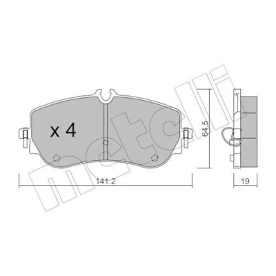 Imagem de METELLI 22 1175 0 Jogo de pastilhas para travão disco preparado indicador aviso desgaste VOLKSWAGEN: Crafter Van, Amarok Pick up