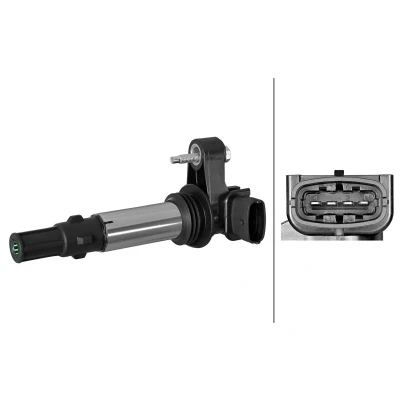 Imagem de HELLA 5DA 358 102 731 Bobina de ignição 4pólos cavidade vela OPEL: Vectra C Sedan, SAAB: 9 3 Cabrio, Sedan