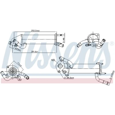 Imagem de NISSENS 989449 Radiador EGR sem &#039;bypass&#039; de vácuo