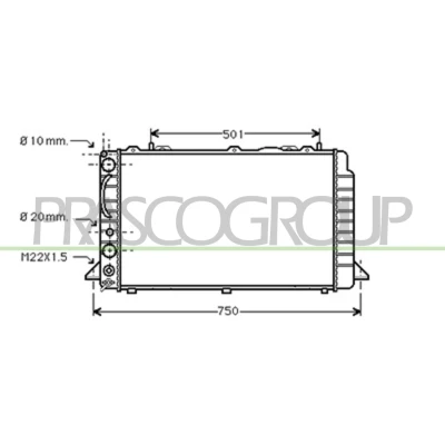 Imagem de PRASCO AD015R016 Radiador, arrefecimento do motor Alumínio 595mm 358mm 32mm Aletas de refrigeração soldadas AUDI: 80 B4 Avant, Sedan