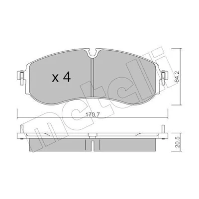 Imagem de METELLI 22 1263 0 Jogo de pastilhas para travão disco preparado indicador aviso desgaste VOLKSWAGEN: Crafter Van