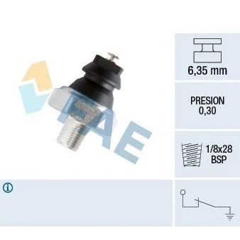 Imagem de FAE 12240 Sensor Pressão do Óleo 1/8x28 BSP 0,3bar TOYOTA: Corolla VII Compact, Dyna Camião de plataforma / Chassis, VI Liftback