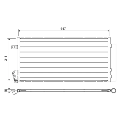 Imagem de VALEO 814377 Condensador com secador 12mm 9mm Alumínio 311mm R134a OPEL: Combo D Van / Carrinha