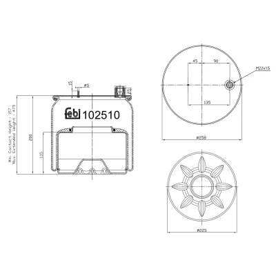 Imagem de FEBI BILSTEIN 102510 Fole, suspensão pneumática