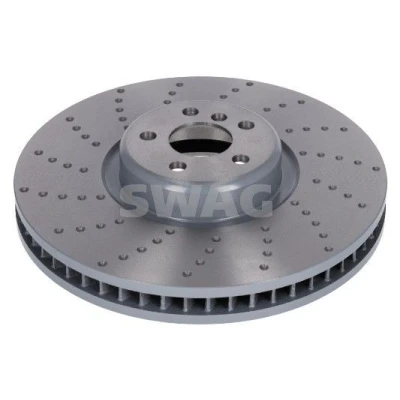Imagem de SWAG 33 10 4966 Disco de travão Eixo dianteiro, lado esquerdo 395 36 5 112 interior ventilado, ranhurado/perfurado revestido alto carbono