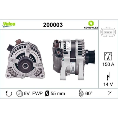 Imagem de VALEO 200003 Alternador 14V 150A FORD: Focus 2 Kombi, C Max, 2, VOLVO: S40 II, V50