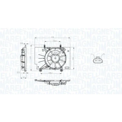 Imagem de MAGNETI MARELLI 069422734010 Ventilador de Radiador 345 12 220 250 FORD: FIESTA 6
