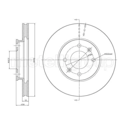 Imagem de METELLI Disco de travão KIA: RIO 3 256,0mm 22,0mm 4 62,0mm ventilado pintado 23 1479C 517120U000,517121R000,517121W200,517121W250 Discos
