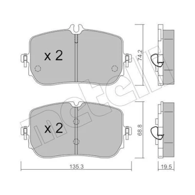 Imagem de METELLI 22 1268 0 Jogo de pastilhas para travão disco preparado indicador aviso desgaste MERCEDES BENZ: Classe A, A Sedan, GLB