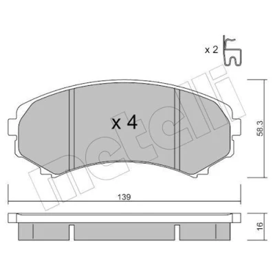 Imagem de METELLI 22 0399 0 Jogo de pastilhas para travão disco com avisador sonoro desgaste MITSUBISHI: Grandis, PAJERO 4, 3