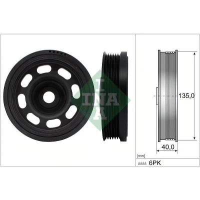 Imagem de INA 544 0184 10 Polia da Cambota 135 VOLKSWAGEN: Golf 7