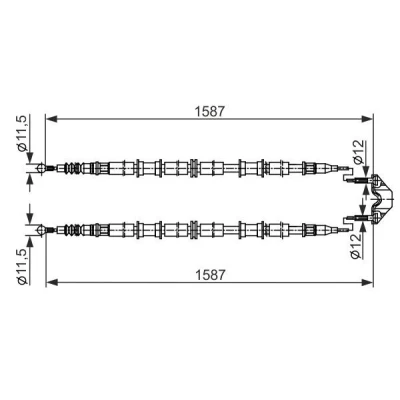 Imagem de BOSCH 1 987 482 537 Cabo de Freio Mão 1587, 1587mm OPEL: Astra G Caravan, CC
