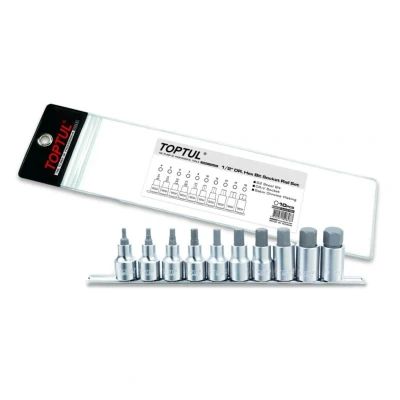 Imagem de Jogo de chaves hexagonais TOPTUL 1/2 zoll 10 Stk 4, 5, 6, 7, 8, 10, 12, 14, 17, 19 mm