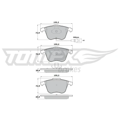 Imagem de TOMEX brakes TX 17 12 Jogo de pastilhas para travão disco Eixo dianteiro incl. contacto aviso desgaste AUDI: A3 Sportback, Hatchback