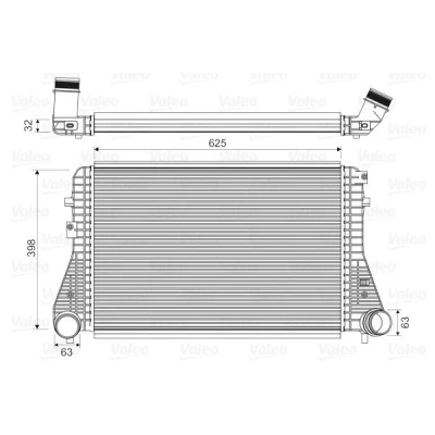 Imagem de VALEO 818674 Intercooler sem válvula de recirculação dos gases escape AUDI: A3 Sportback, Hatchback, VOLKSWAGEN: Touran I, GOLF 6, Caddy 3