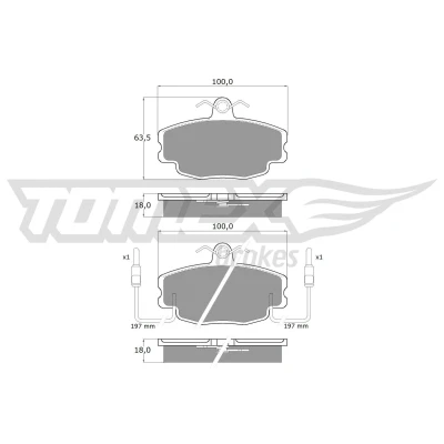 Imagem de TOMEX brakes TX 10 48 Jogo de pastilhas para travão disco Eixo dianteiro incl. contacto aviso desgaste RENAULT: CLIO 1, Super 5 Hatchback