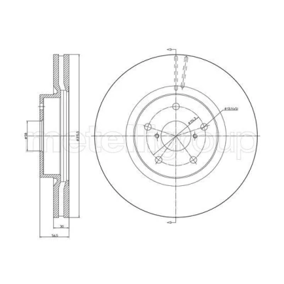 Imagem de METELLI Disco de travão 315,5mm 30,0mm 5 58,0mm ventilado pintado 23 1646C 26300XA00A Discos