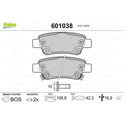 Imagem de VALEO 601038 Jogo de pastilhas para travão disco BMW: 3 Sedan, HONDA: CR V 3, 4