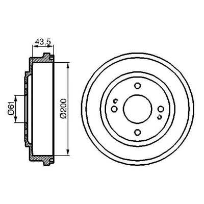 Imagem de BOSCH 0 986 477 081 Tambor de Travão 239 Eixo traseiro HONDA: CIVIC 6 Stufenheck